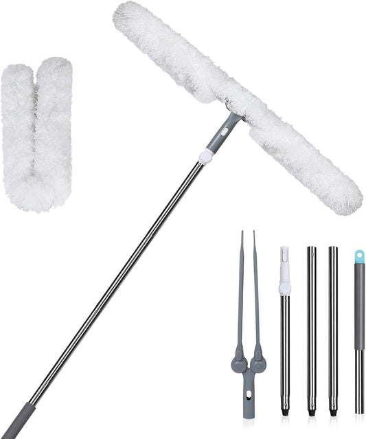 Masthome Microfiber Duster,Microfiber Feather Dusters with Adjustable Angle Head, Adjustable Cobweb Duster with 60 " Long Pole, Dusters for Cleaning Ceiling Fan, High Ceiling, Furniture