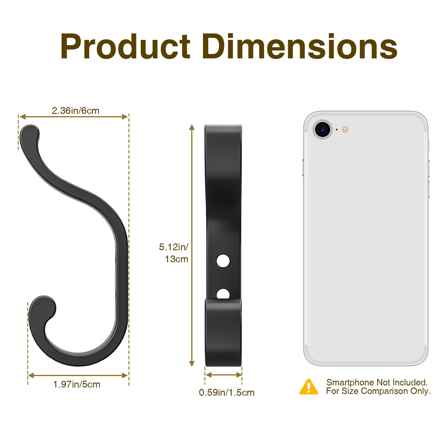 bussdis Coat Hooks Wall Mount for Hanging, Heavy Duty Backpack Hooks for Wall, Hold up to 30 lbs