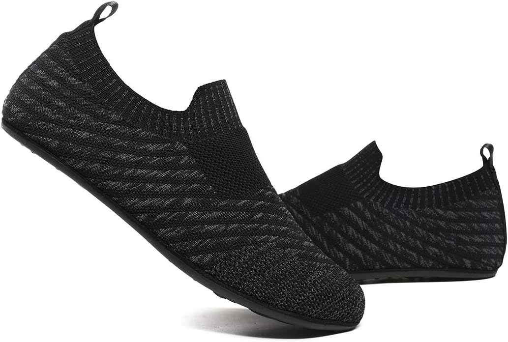 QZKDM Lightweight Slip on Grip Indoor House Slippers Barefoot Non Slip Home Exercise Yoga Shoes for Men Women