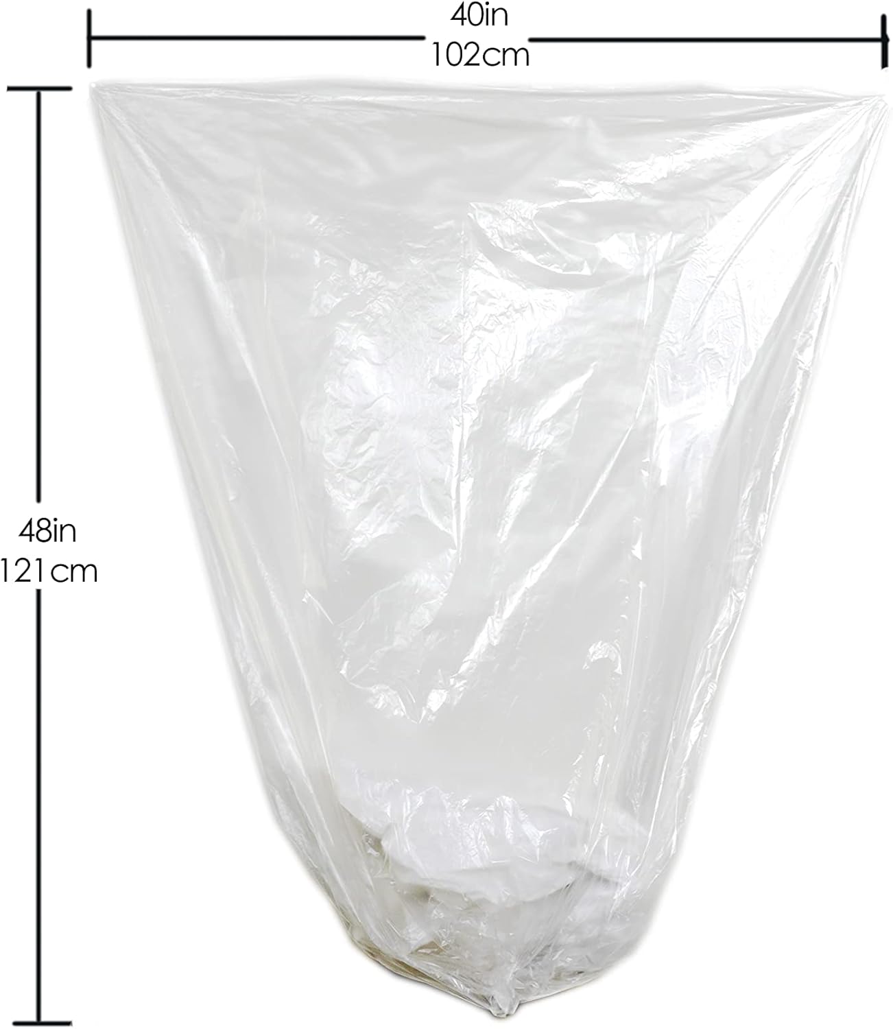 TYPLASTICS 40-45 Gallon Clear Trash Can Liners - 40" x 48" – High Density Garbage Bags - Case of 250 – Multipurpose for Office, Outdoor, Recycling, Industrial and Commercial