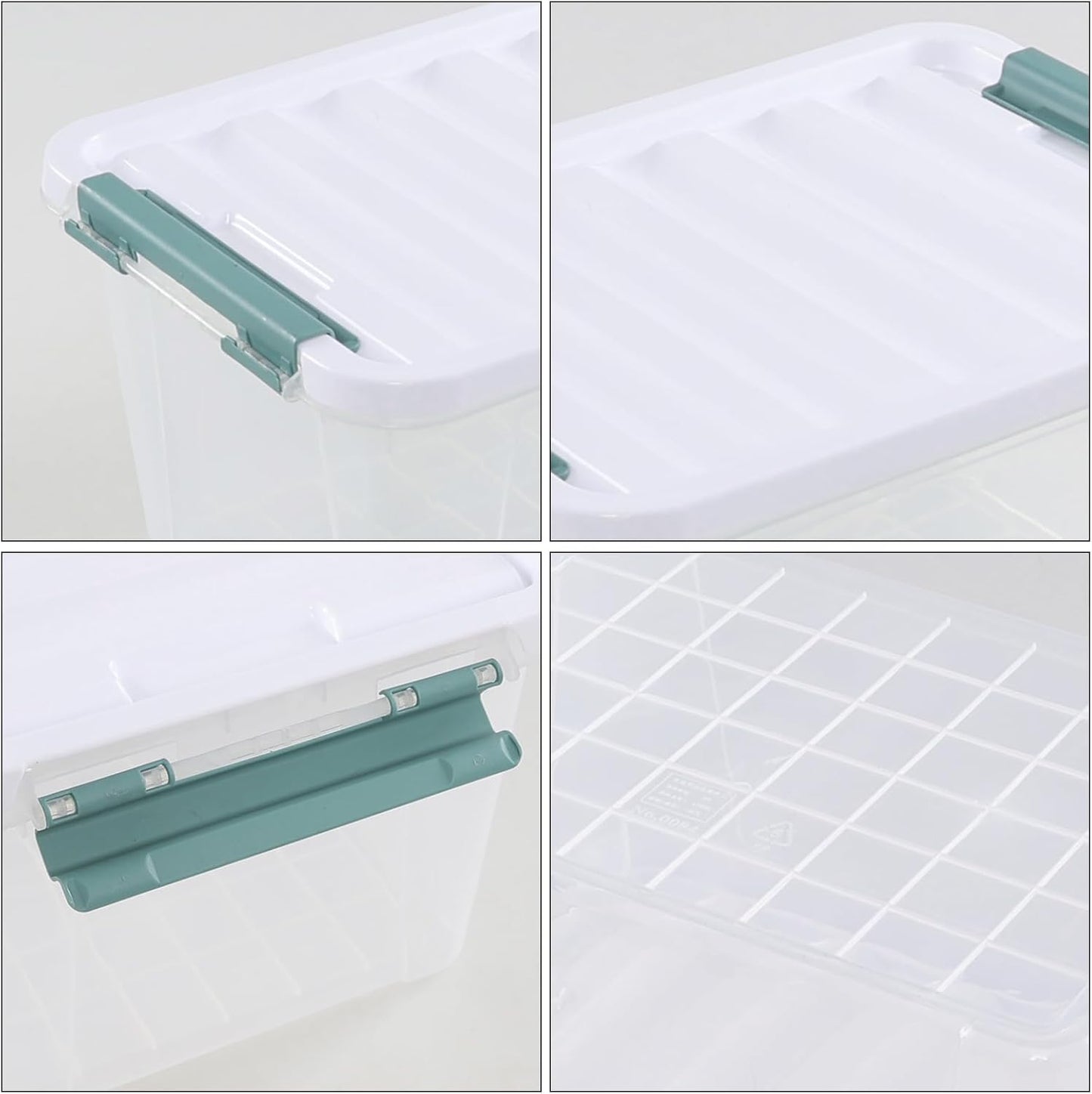 Zopnny 20 Quart Clear Latching Container Box, Plastic Storage Bin with Latching Lid, 6 Packs