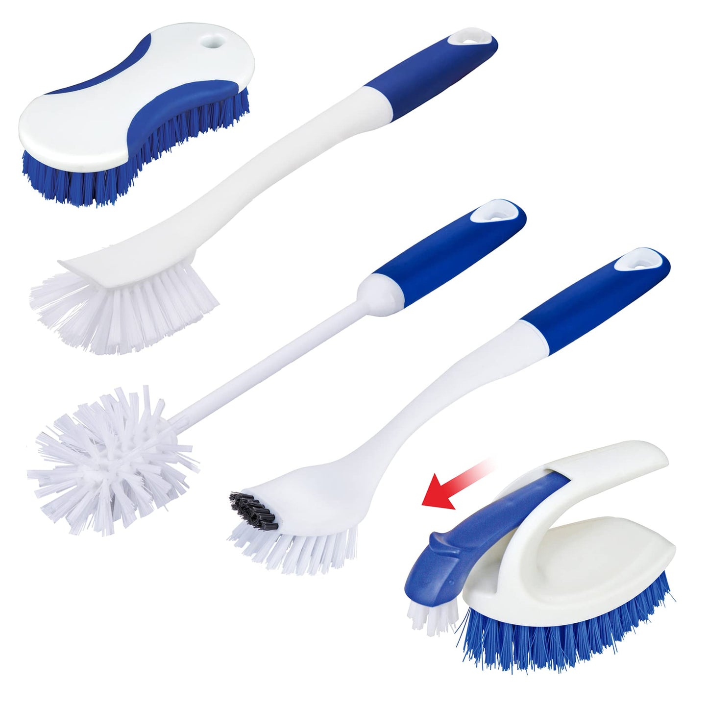 CELOX Kitchen Scrub Brush Set with Ergonomic Handle, Deep Cleaning Brushes, Include Dish Brush