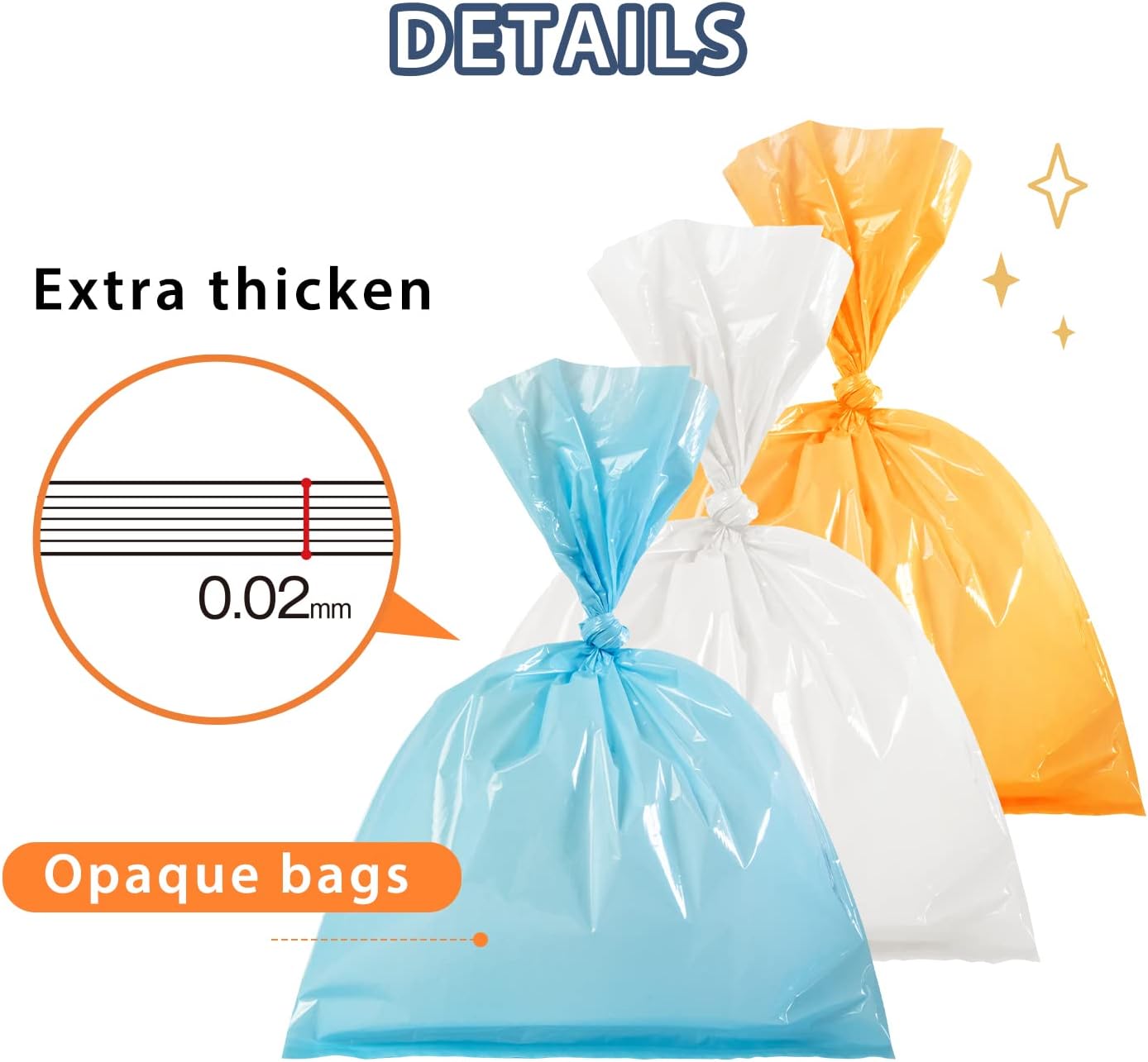 Odor Sealing Disposable Diaper Bags, 200 Count, Blue, Large Capacity, Unscented Diaper Trash Bags, Safety, Multiple Specifications, Wide Application, Easy to Use