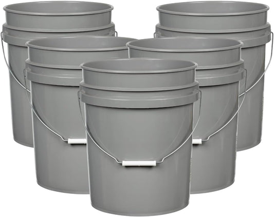 House Naturals 5 Gallon Premium HPDE Plastic Bucket - Made in USA Food Grade Storage Container, BPA