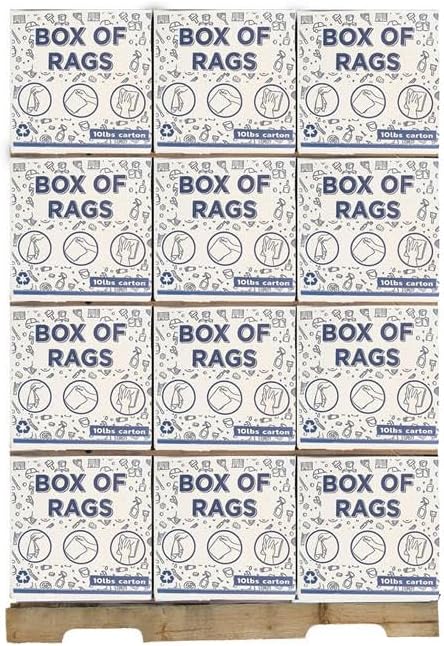 Recycled White Sheeting Cleaning Rags (600 lbs. Pallet 60x10 lbs. Box) – Lint Free White Cotton Cloths for Manufacturing | Automotive | Janitorial | Shop Rags Bulk - Multipurpose