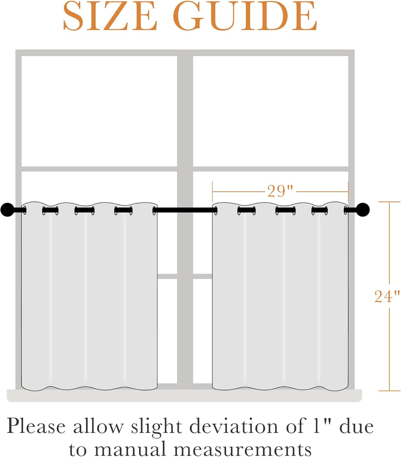 PONY DANCE RV Curtains 24 inch Length, Short Drapes for Bathroom Kitchen, Privacy Mini Camper Curtains for Kids Nursery Bunk Small Windows(2 Panels, W 29 x L 24 inches, Biscotti Beige)
