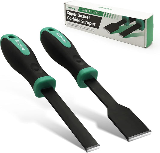 2PCS Carbide Scraper Set(1-1/4 inch & 5/8 inch),Super Gasket Scraper with Durable Tungsten Tip for
