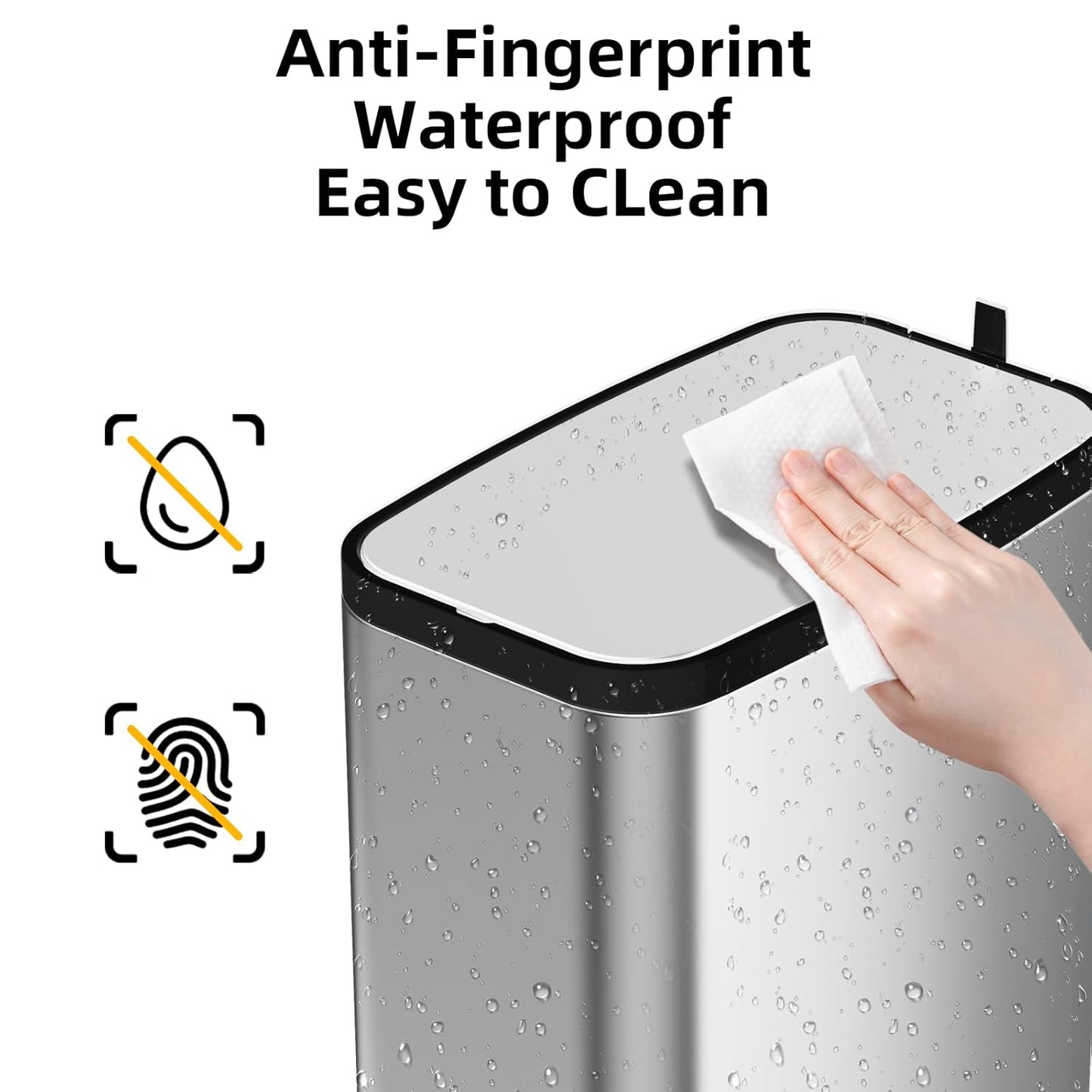 Stainless Steel Bathroom Trash Can with Lid Soft Close,1.6 Gallon Slim Garbage can,Small Metal Step Wastebasket for Office, Bedroom, Toilet, Live Room