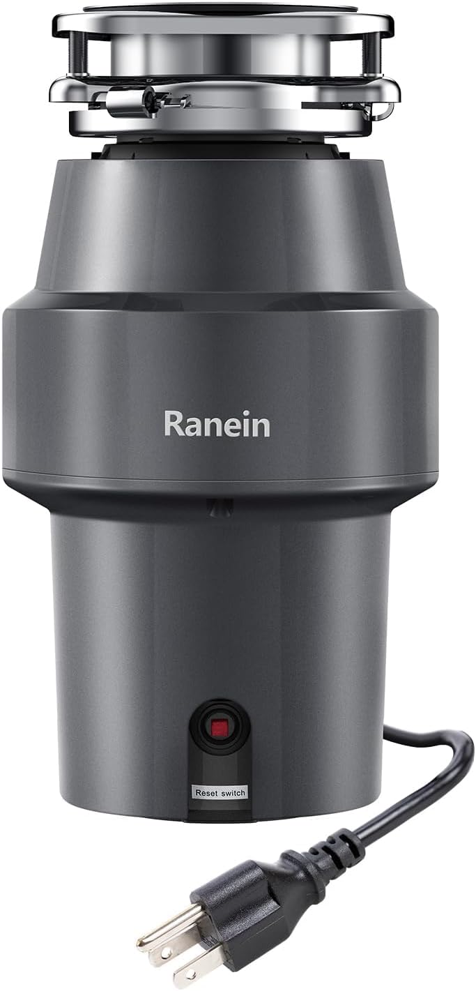 Upgraded 1/2 HP Garbage Disposal with Power Cord, Quiet & Powerful Stainless Steel Grinding System, Continuous Feed Kitchen Sink Waste Disposer – DeepCut Series