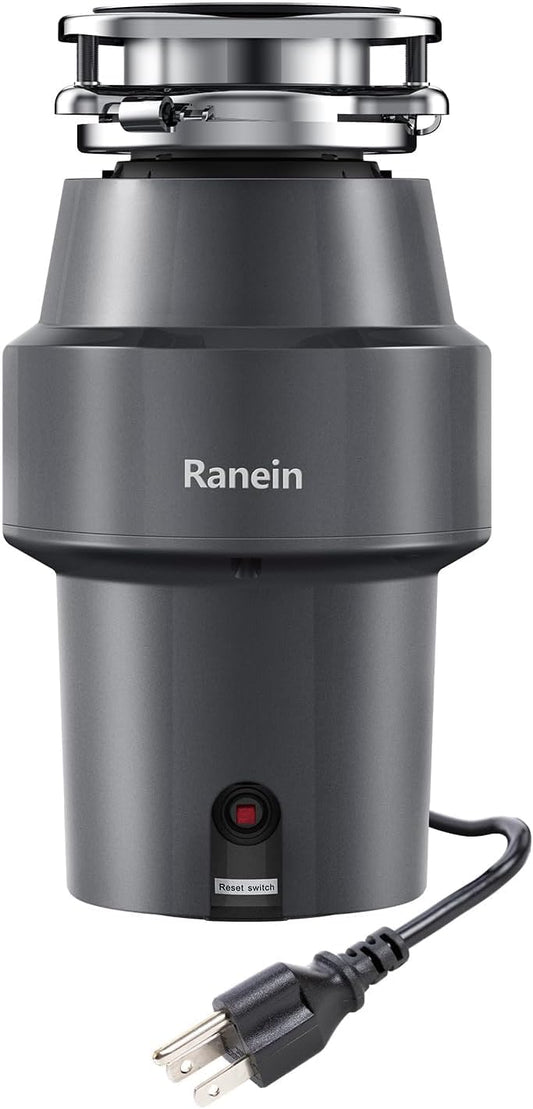 Upgraded 1/2 HP Garbage Disposal with Power Cord, Quiet & Powerful Stainless Steel Grinding System, Continuous Feed Kitchen Sink Waste Disposer – DeepCut Series