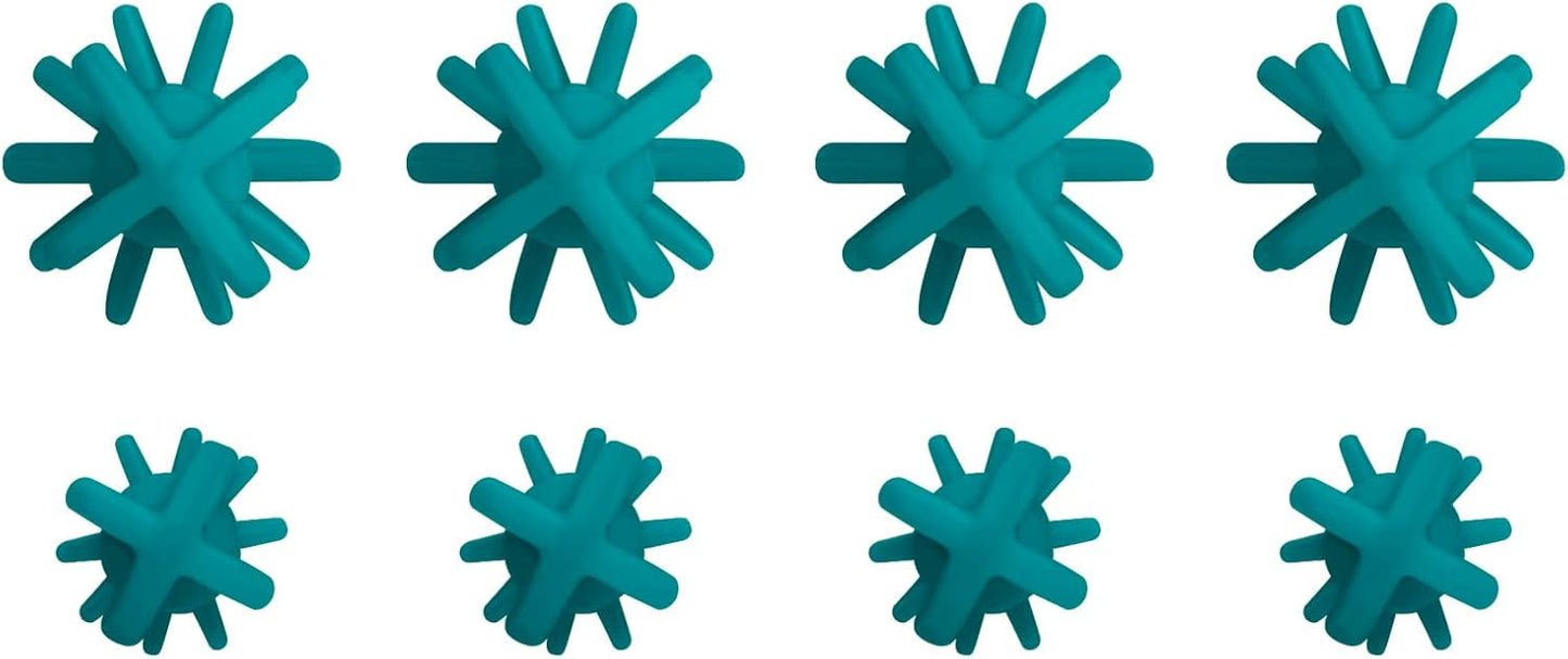 Silicone Straw Brush 4 Pack - (2 Small, 2 Wide) - 10 Inch Reusable Straw Cleaner, Pipe Cleaner, Glass and Detailing Tool (Turquoise)