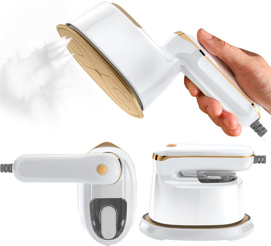 Mini Steam Iron, 2-IN-1 Handheld Size Steamer,1100W & 15s Fast Heat Up, Portable Steamer Iron for