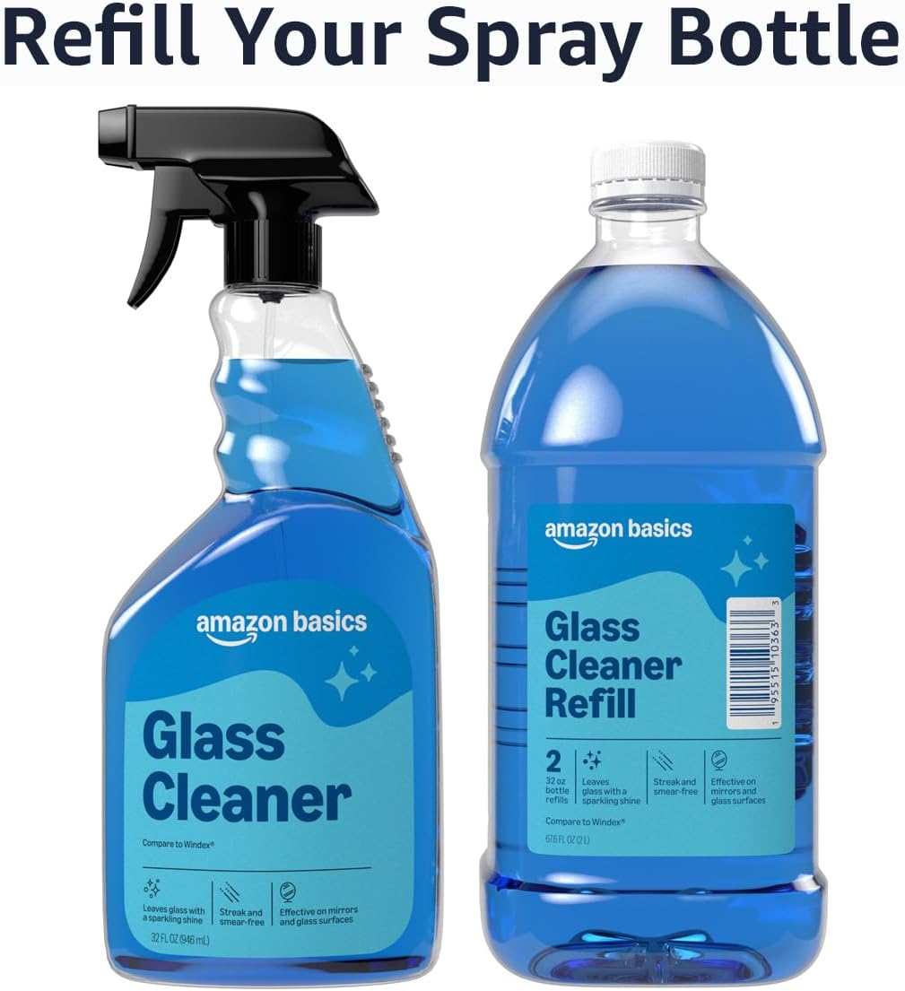 Amazon Basics Glass Cleaner Refill 67.6 Fl Oz, Pack of 1