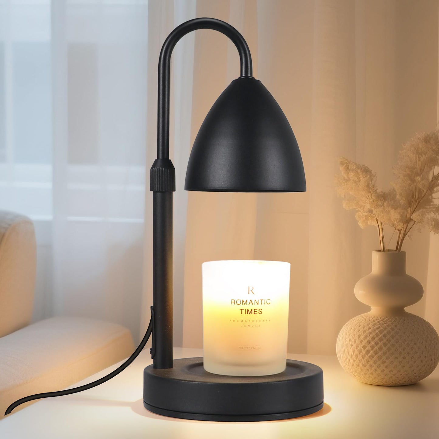 Candle Warmer Lamp with Timer Dimmable, Lamp Candle Warmer Birthday Gifts for Women, Black