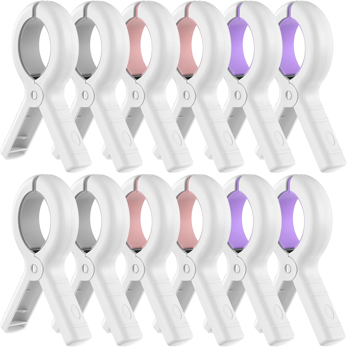 Senbowe 12 Pack Beach Towel Clips,Pool Chair Clips,Heavy Duty Plastic Clothes Pins,Quilt Drying Clips,Windproof Clothes Clips,Keep Your Towel,Clothes,Blankets to Dry on Clothesline and Hanging Rack