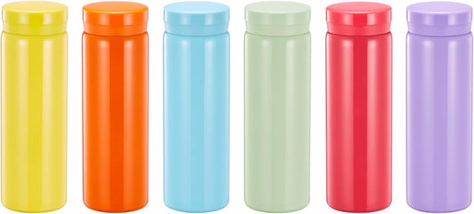 10oz Mini Water Bottle Stainless Steel Thermos Small Flask - Insulated Vacuum, Leak Proof, Keeps Drinks Hot/Cold - Ideal for Coffee, Tea, Water-6PC