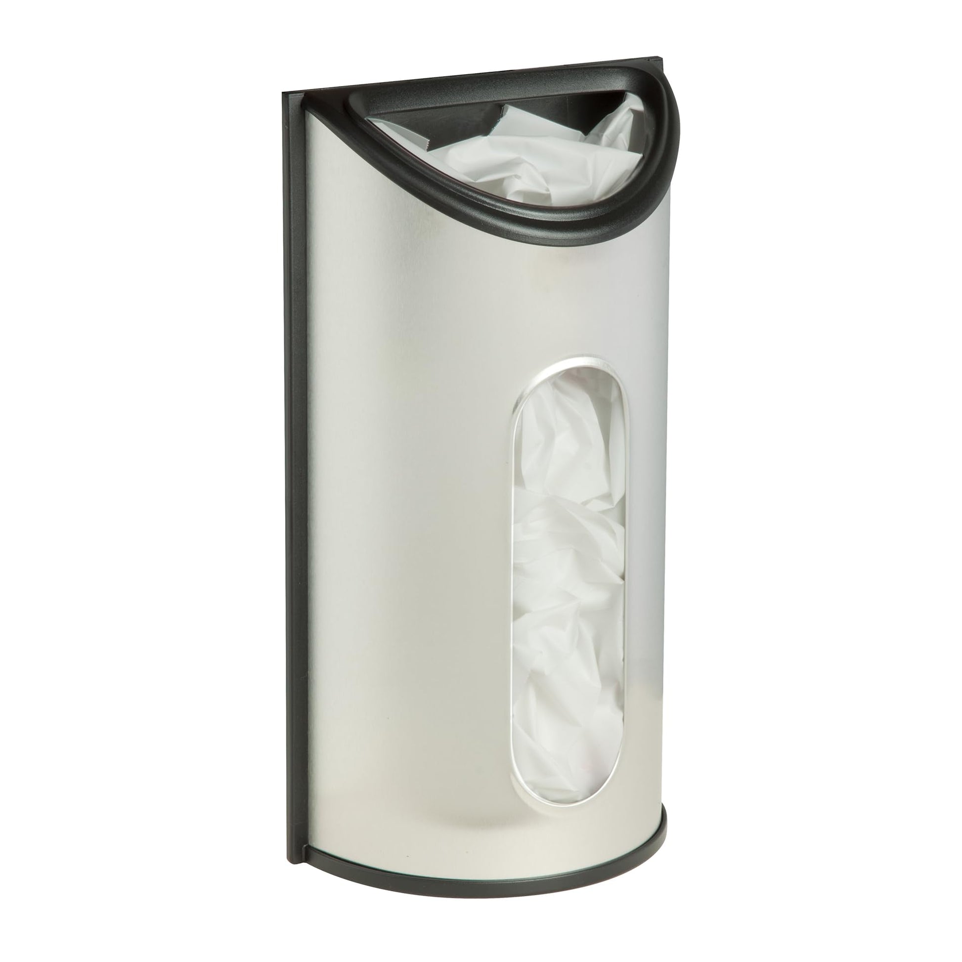 Honey-Can-Do Stainless Steel Plastic Bag Saver & Trash Bag Dispenser, Wall-Mounted Plastic Bag