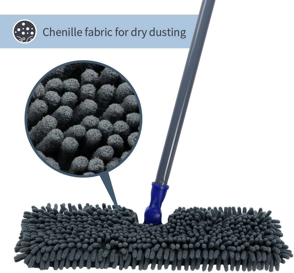 Masthome 3 Pack Microfiber Flip Mop Refills, Dua-Action Microfiber Mop Replacement Pads, Compatible with ASIN B076HPLH1T, Dry & Wet Use, Machine Washable, Double Sided Mop Pads for Floor Cleaning