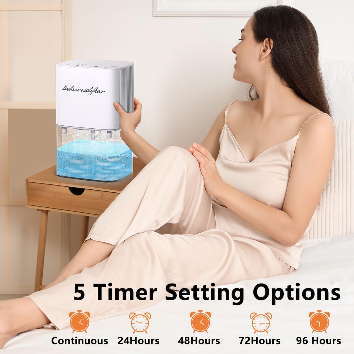 Dehumidifier 1657ML 58OZ Small Dehumidifier for Home 230 Ft² Safety Dehumidifiers Adjustable 10