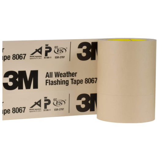 3M All Weather Flashing Tape 8067, 6 in x 75 ft, 1 Roll, Adhesive Backed Split Liner, Prevents