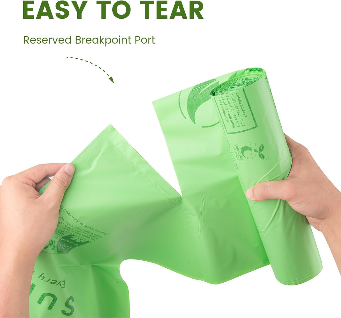 SUPERBIO 96 Gallon Compostable Lawn & Leaf Bags, Extra Thick 1.57 Mil, (40 Count Bulk), Large Yard Waste Bag, ASTM D6400, US BPI and Europe OK compost INDUSTRIAL Certified