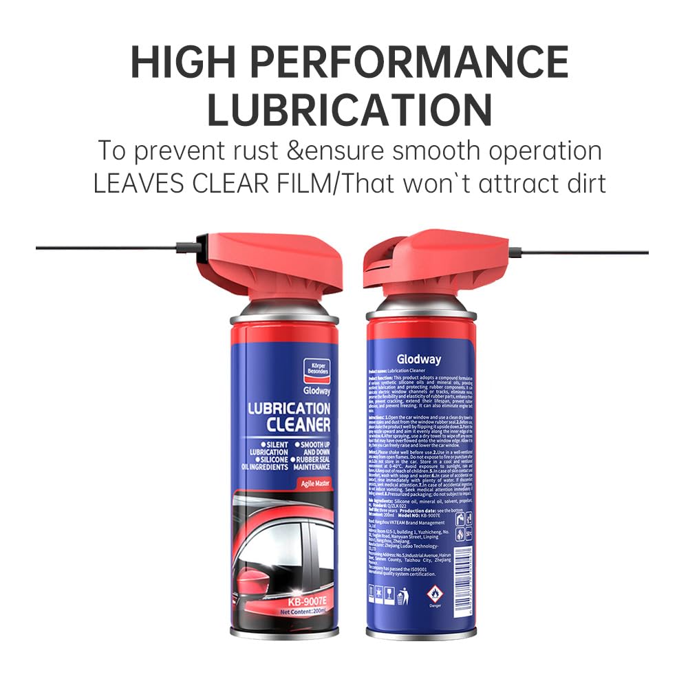 Glodway Specialist Silicone Lubricant Spary,Garage Door Lubricant Oil,with Smart Straw Sprays 2 Ways,for Door Higne,Bike,Sewing Machine,Metal Parts,10 OZ（Pack 3）