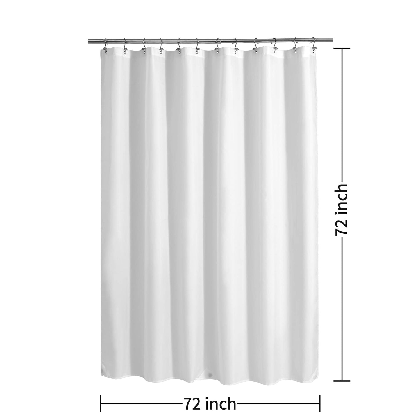 ALYVIA SPRING Waterproof Fabric Shower Curtain or Liner White, 72x72