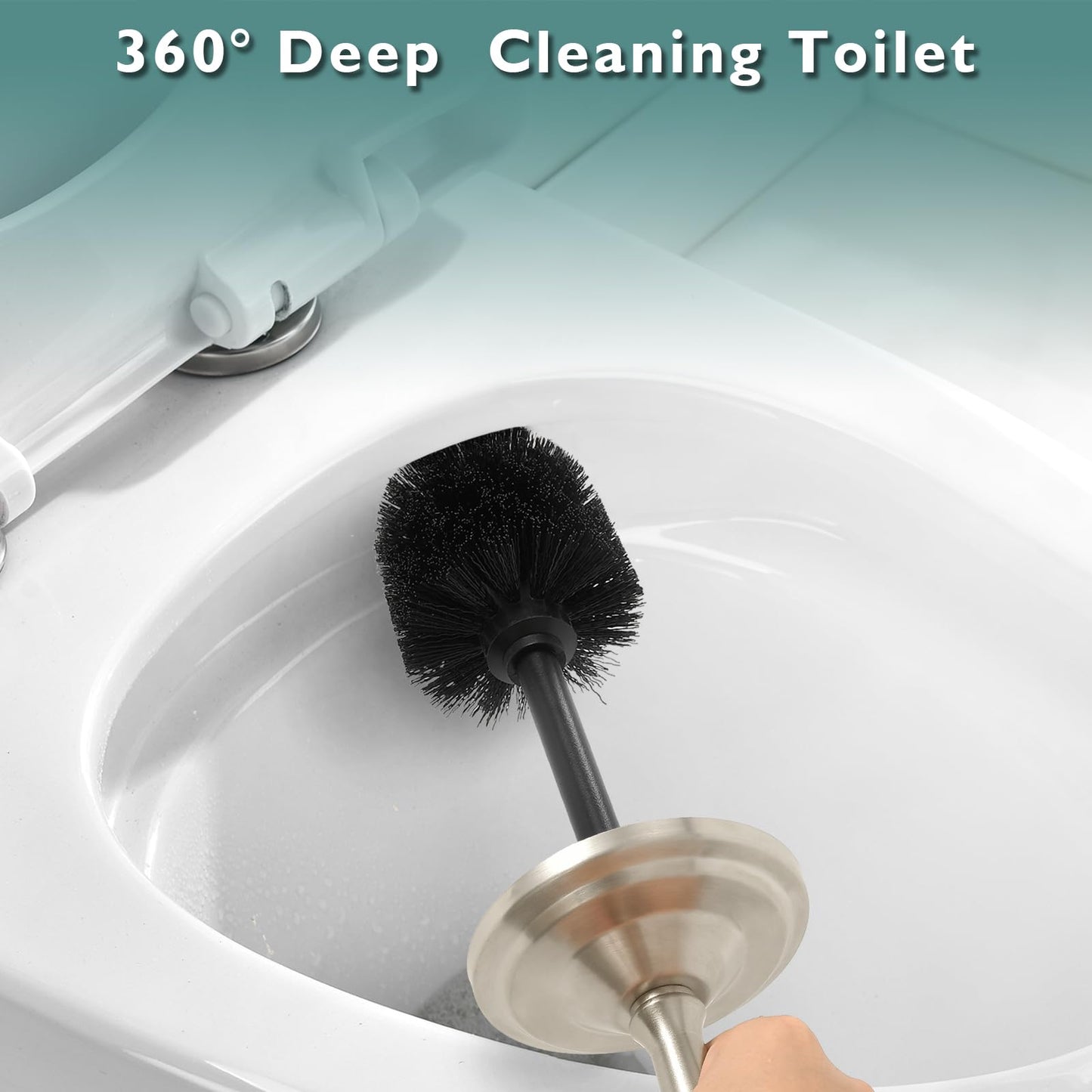 Stainless Steel Toilet Brush and Holder Set,Toilet Bowl Brush and Holder