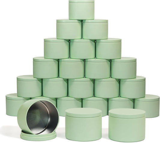 Aroparc Candle Tins 8oz with Lids, 24 Pack Seamless Bulk Candle Containers for Candle Making
