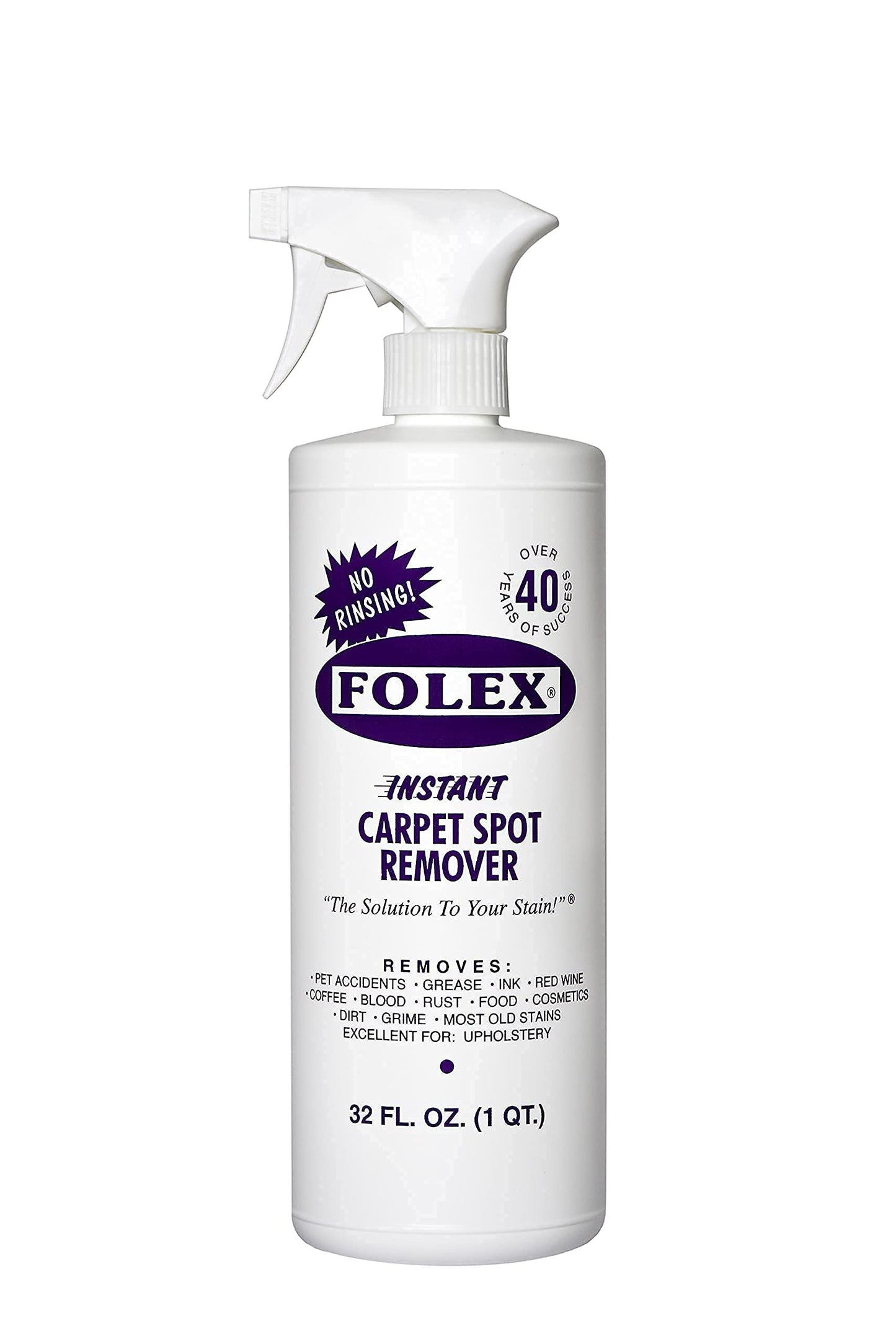 FOLEX Instant Carpet Spot Remover Carpet Cleaner - 32 oz - Removes Pet Accidents, Grease, Red Wine