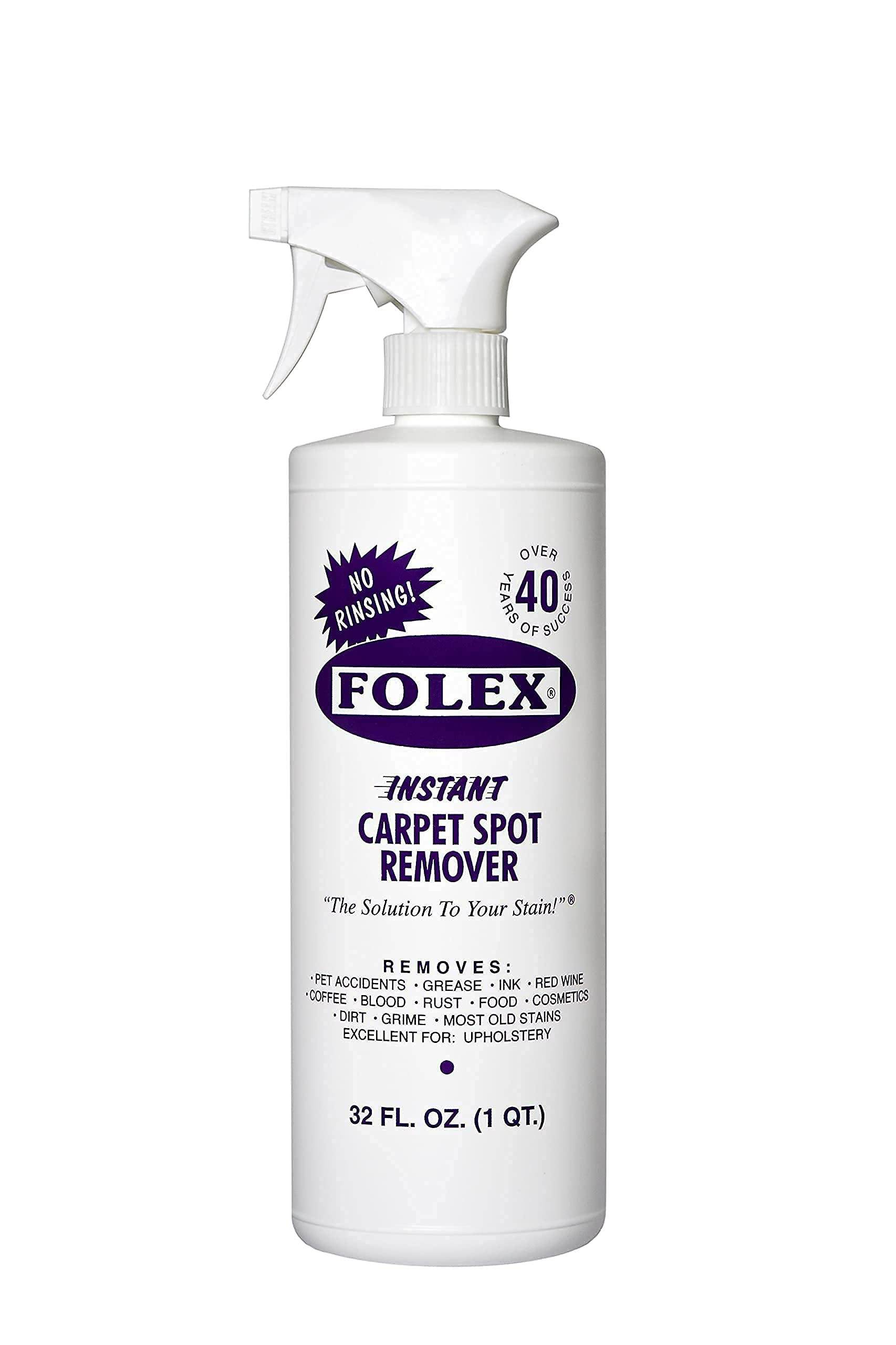 FOLEX Instant Carpet Spot Remover Carpet Cleaner - 32 oz - Removes Pet Accidents, Grease, Red Wine