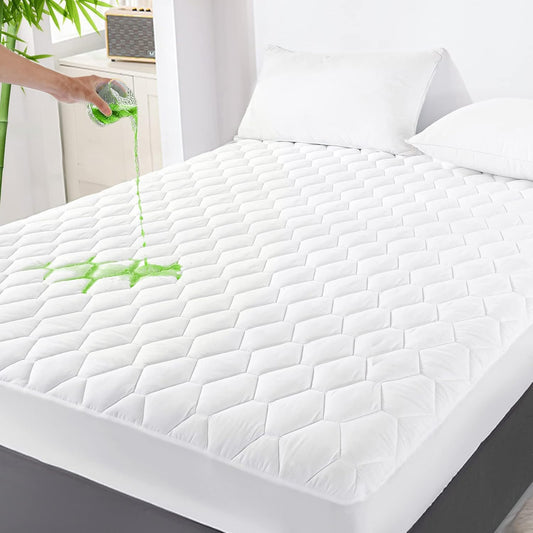 GRT Twin XL Mattress Protector Waterproof, Rayon from Bamboo, Cooling Quilted Fitted Mattress Pad