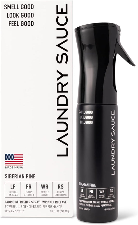 Laundry Sauce Fabric Refresher Spray, Odor-Fighting Fabric Refresher, Fragrance and Laundry Scent, 9.8 fl oz, Siberian Pine