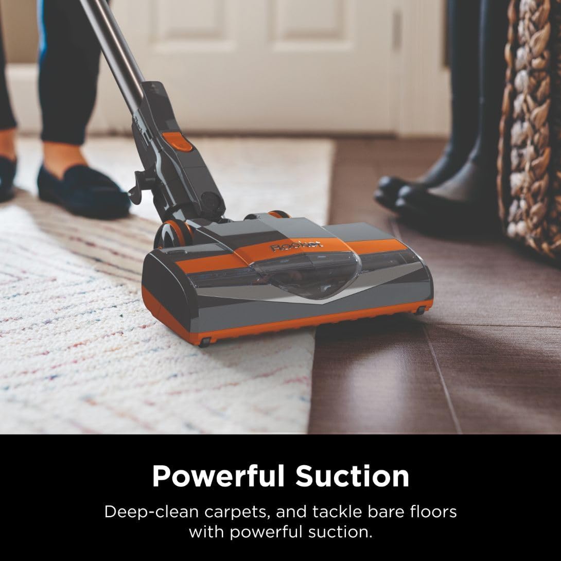 Shark Rocket Ultra-Light Corded Bagless Vacuum for Carpet and Hard Floor Cleaning with Swivel Steering (HV301), Gray/Orange