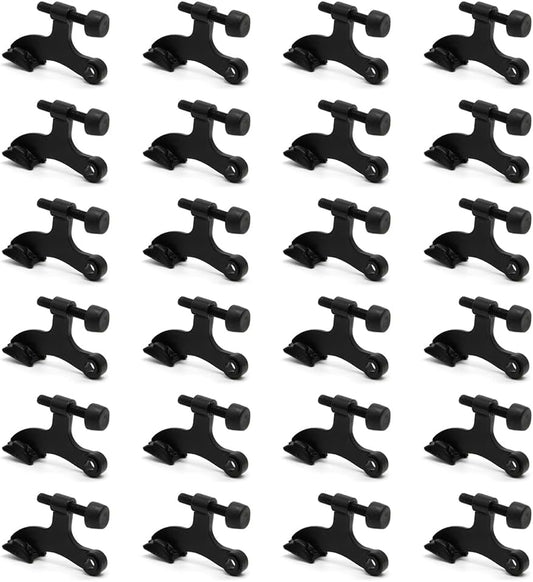 24 Pack Hinge Pin Black Door Stopper, Adjustable Heavy Duty Hinge Pin Door Stop with Black Rubber