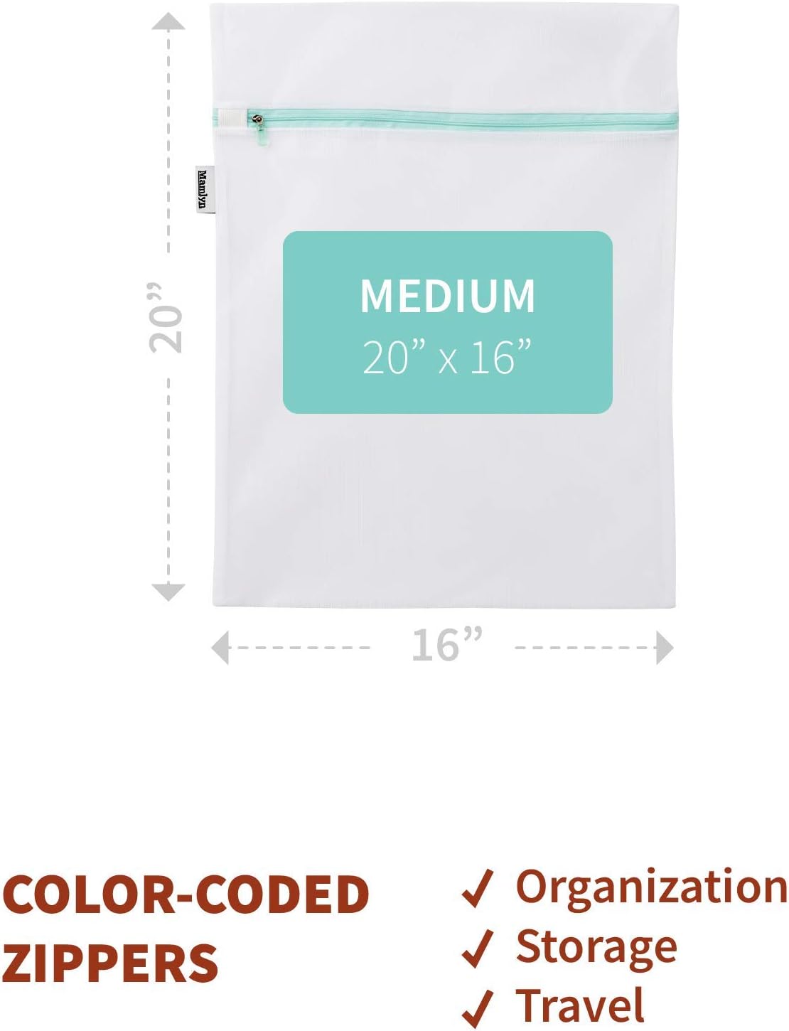 Mesh Laundry Bag for Delicates, Wash Bag for Underwear and Lingerie, Makeup Organizer Bag (2 Medium)