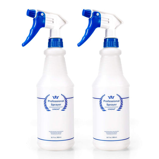 Plastic Spray Bottle 2 Pack, 32 Oz, All-Purpose Heavy Duty Spraying Bottles Leak Proof Mist Empty Water Sprayer for Cleaning Solution, Essential Oils, Hair, Planting with Adjustable Nozzle - Blue