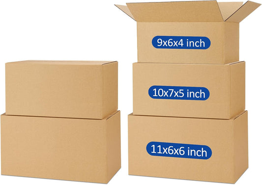 Assorted-Sizes-Shipping-Boxes-45-Pack: 9x6x4 & 10x7x5 & 11x6x6 Small-Shipping-Boxes-Mailers, Brown Corrugated-Cardboard-Boxes-for-Packing-Small-Business Mailing