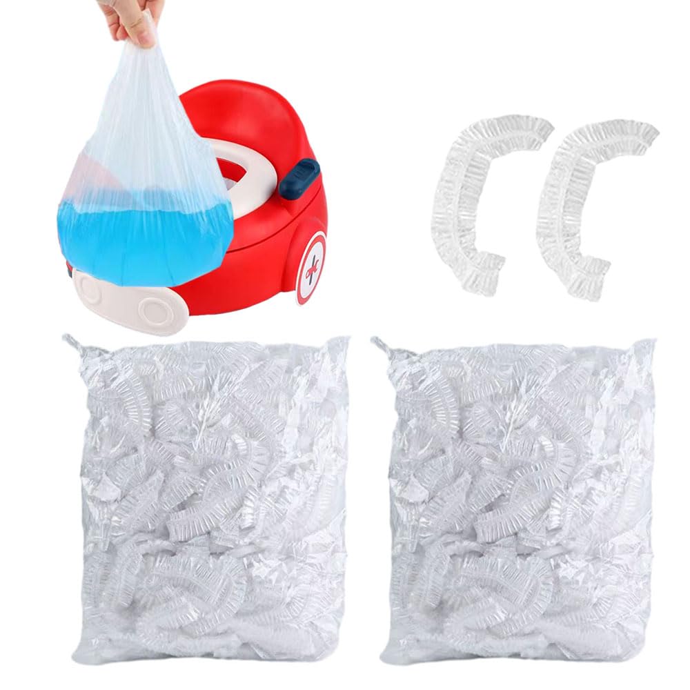 Potty Chair Liners with Elastic, Portable Potty Training Bags, Potty Refill Liners Disposable for Toddlers Kids and Baby,Toilet Seat Cover,17x8Inches,Clear,200pieces