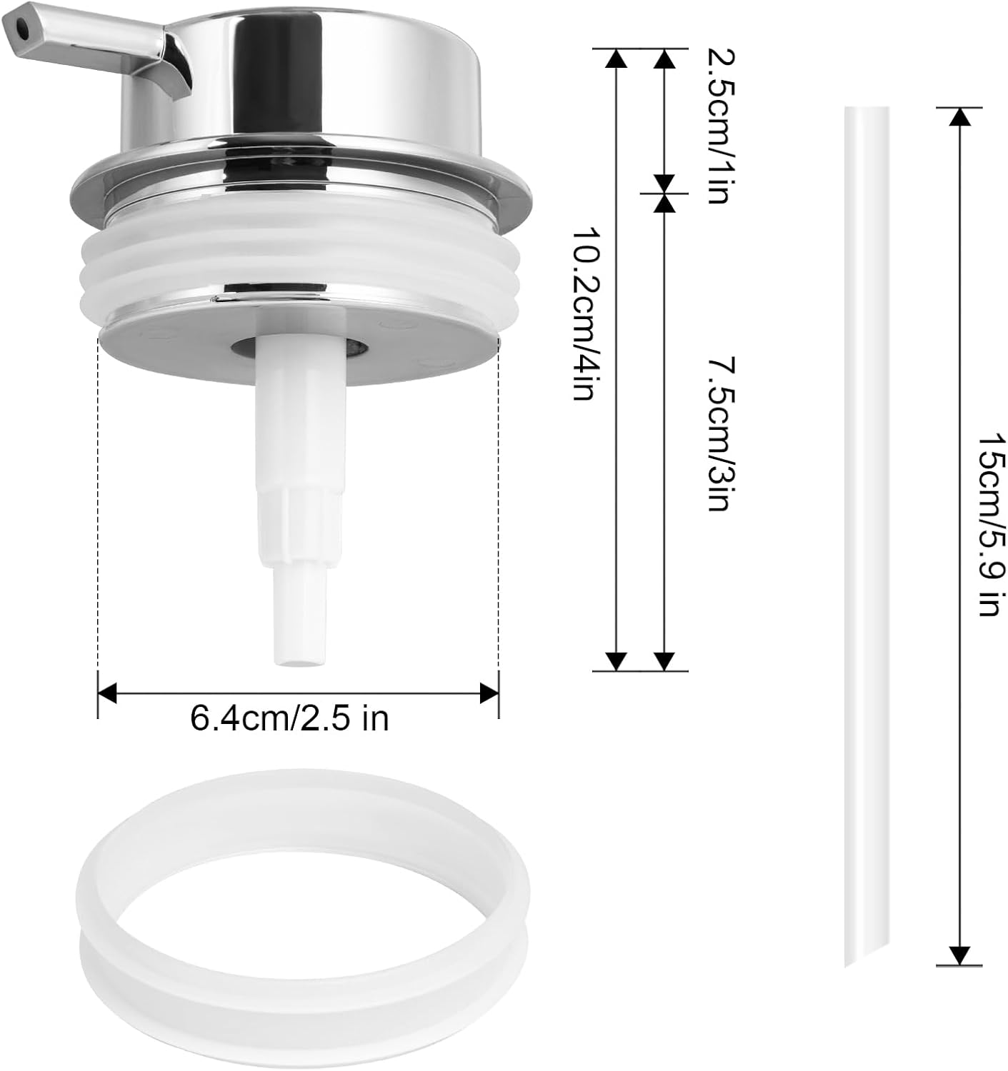 Liquid Soap Dispenser Pump 2pcsHead Replacement Spare Plastic Pump Bathroom Countertop
