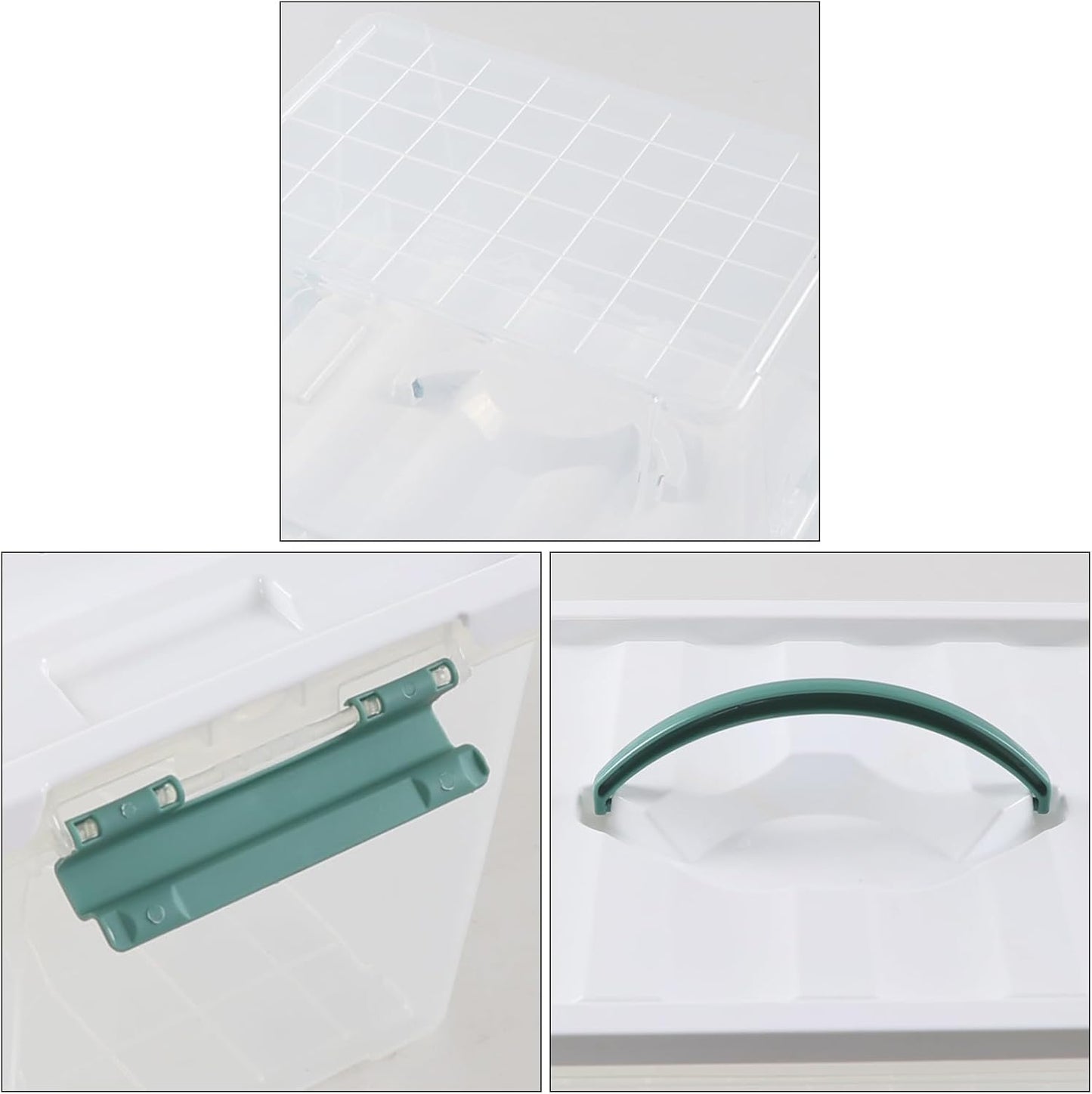 6-Pack Clear Storage Latch Bins, 14 L Plastic Storage Boxes with Lid