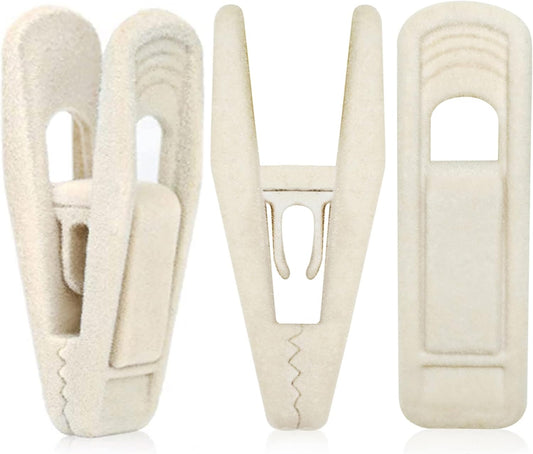 Beige Velvet Hangers Clips (80-Pack), Non-Slip Strong Velvet Clips for Velvet Skirt Hangers, Velvet