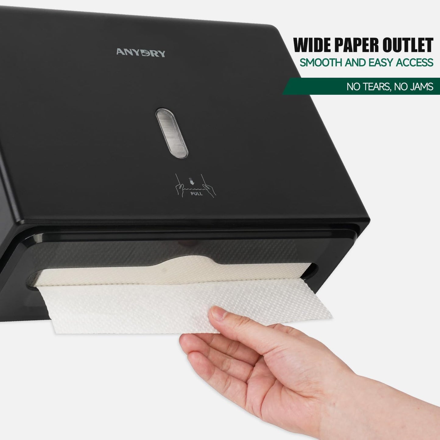 Wall-Mounted Paper Towel Dispenser – Fits Tri-Fold Towels up to 10x3.1 Inches, Holds 200 Sheets, Ideal for Home & Commercial Use (Black)