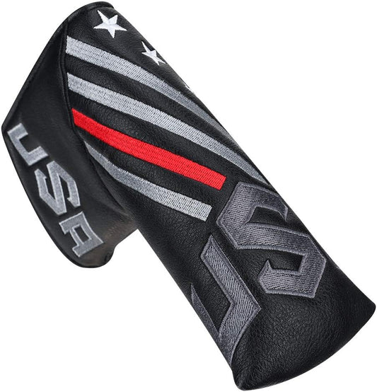 Big Teeth Golf Cover USA Stripe and Star Headcover Covers, Driver Fairway Wood Hybrid Headcovers