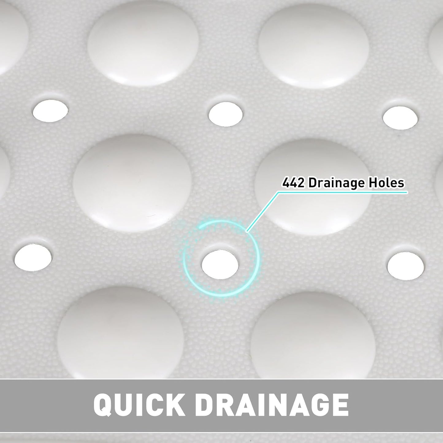 Shower Mat Non Slip: 47.2 x 31.5 Inch Extra Large TPE Shower Mats for Inside Shower - Anti Slip Shower Stall Matt with Drain Hole and Suction Cups for Elderly