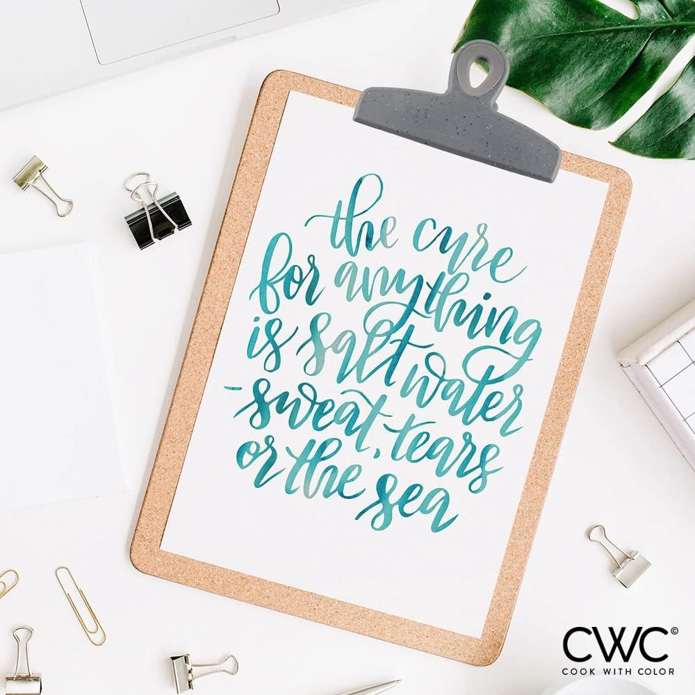 COOK WITH COLOR Bag Clips - Heavy Duty Chip Clip and Refrigerator Magnet Clips for Food Storage with Air Tight Seal Grip, Speckled Gray & Teal, 8 Pack