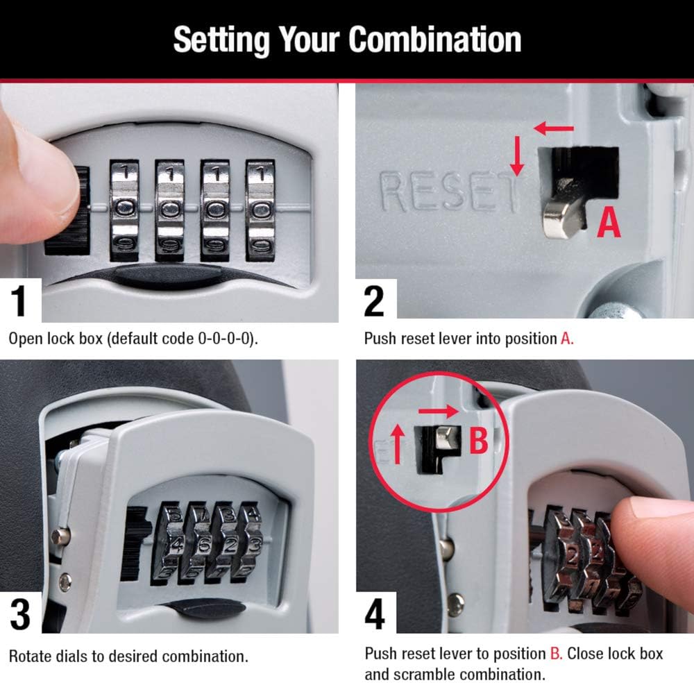 Master Lock 5-Key Combination Safe Black/Silver 5401D