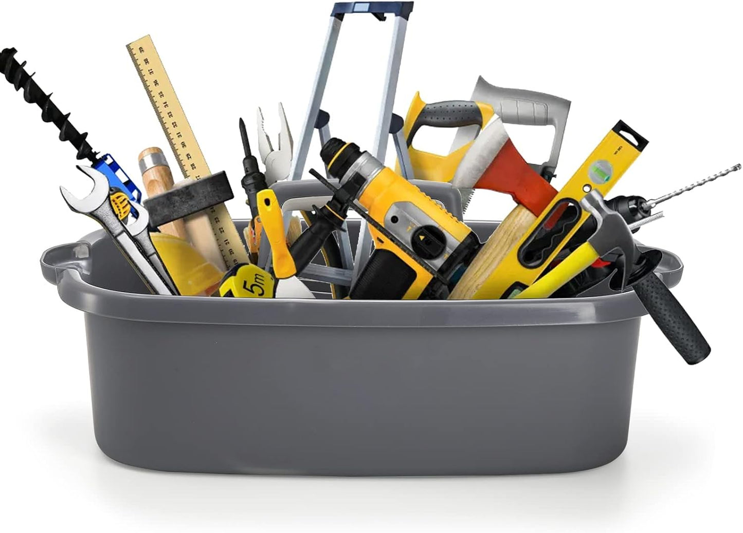 TOPZEA 2 Pack Cleaning Supplies Caddy, Large Plastic Cleaning Supply Organizer Bin with Handle, Cleaning Bucket Housekeeping Shower Tote Caddy Under Sink Tool Storage Basket for Dorm, Garden, Bathroom