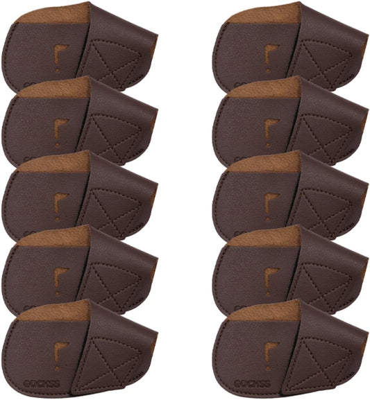 I Golf Iron Headcovers 10pcs PU Fit Both Right-Handed Clubs Golf Club Protector for Titleist