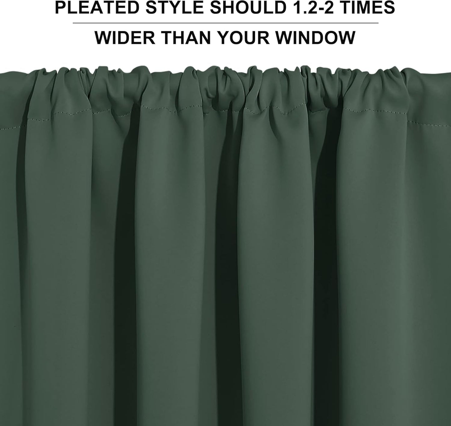 RYB HOME RV Curtains Blackout - Thermal Insulating Privacy Door Windows Camper Curtains for Kids Nursery RV Bunk Bedroom Windows Bathroom, Width 29 x Length 24, Dark Green, 2 Pcs